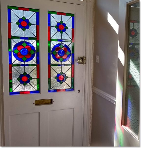 Stained glass doors